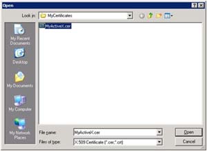 4.f. Select certificate from file