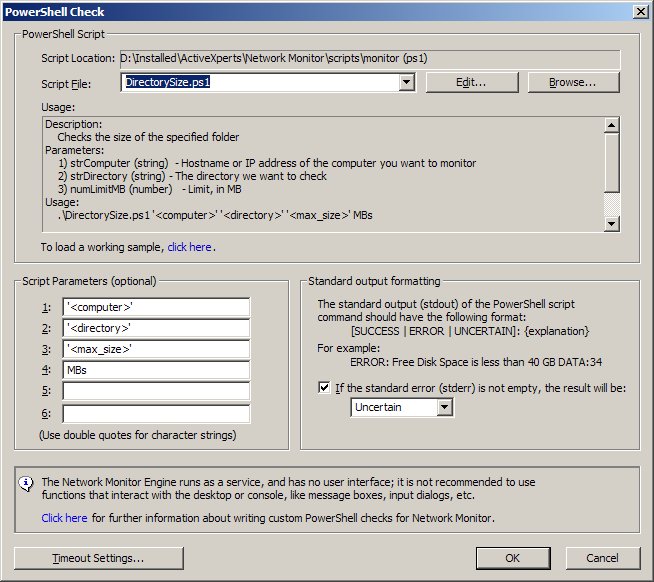 Powershell Directory Size check