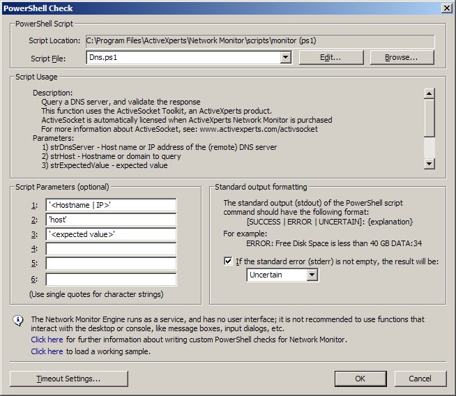 Powershell Dns check