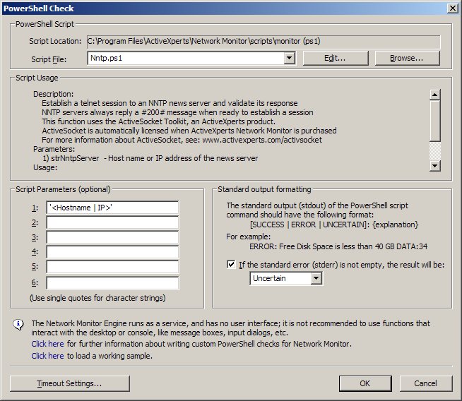 Screenshot of a Powershell Nntp check