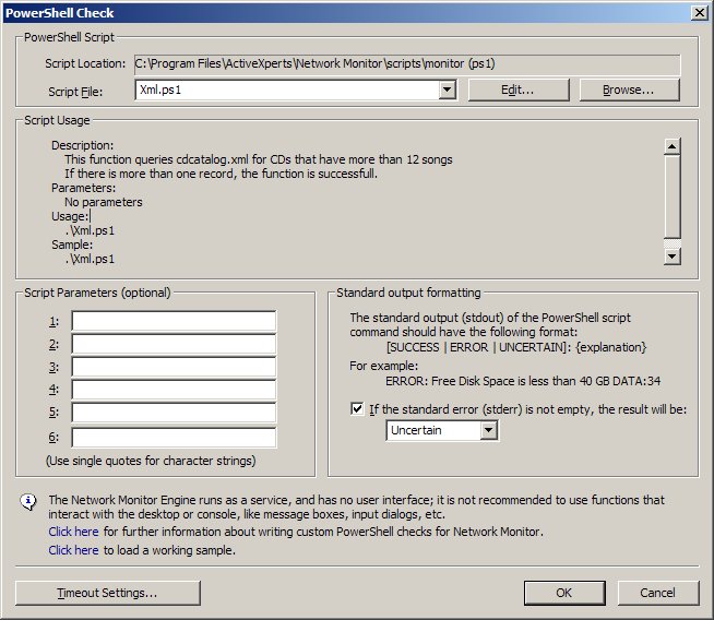 Screenshot of a Powershell Xml check